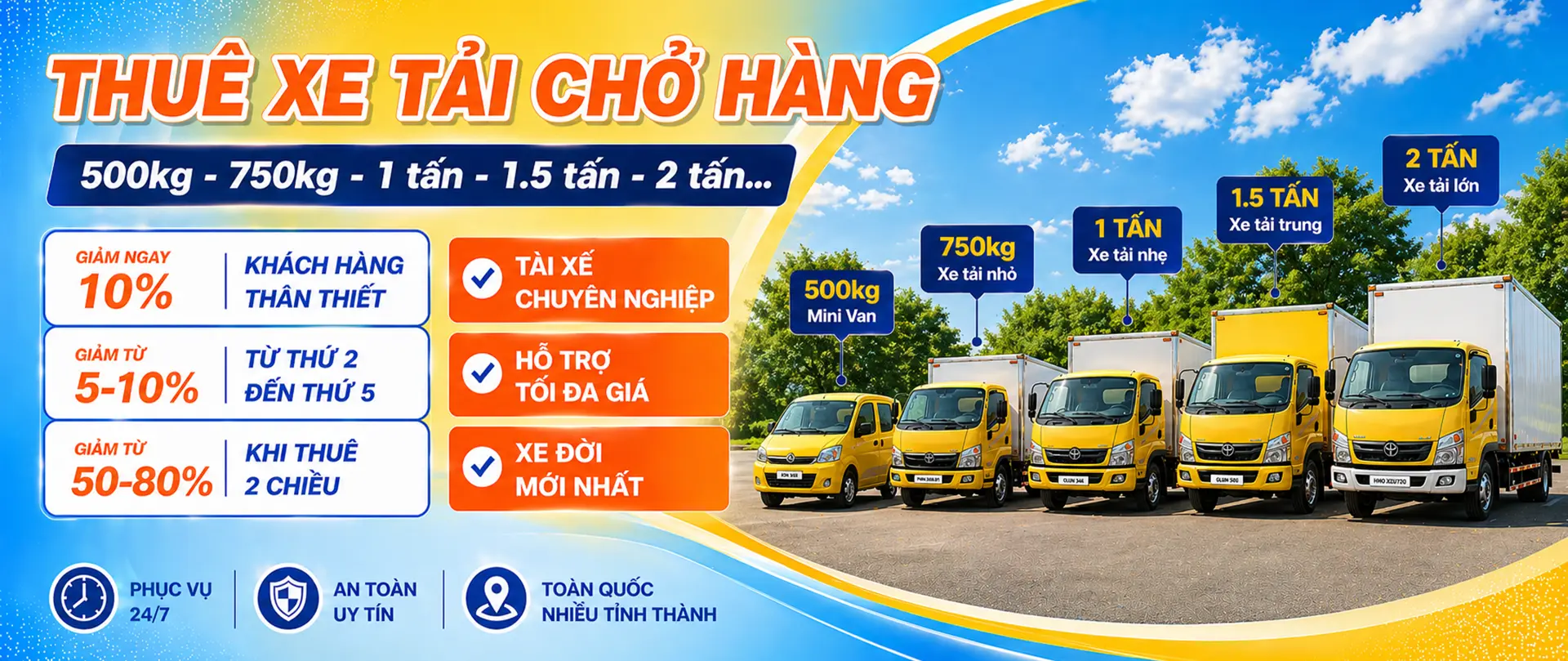 Cho thuê xe tải trở hàng