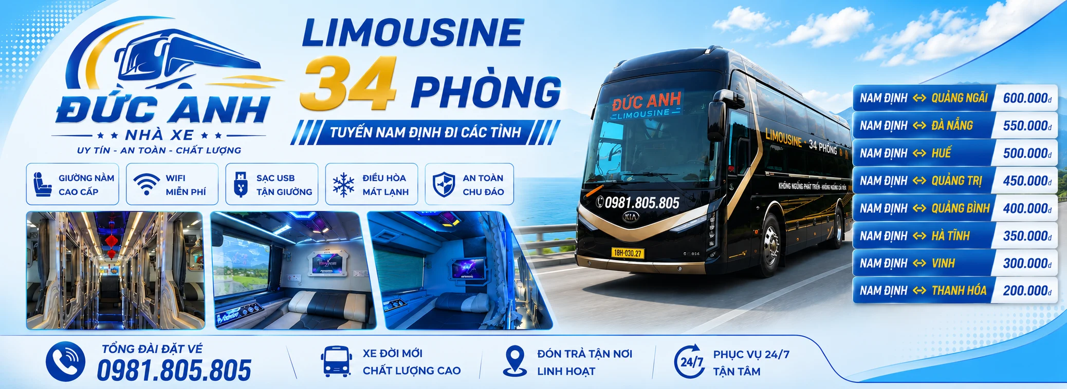 Nhà xe Đức Anh - Limousine chất lượng cao